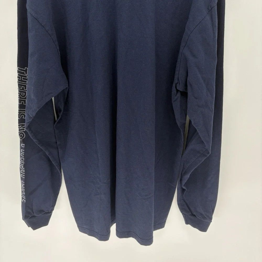 Vintage Nike Blue Long Sleeve Shirt Puff Print Embossed Embroidery Men XL - Picture 9 of 9